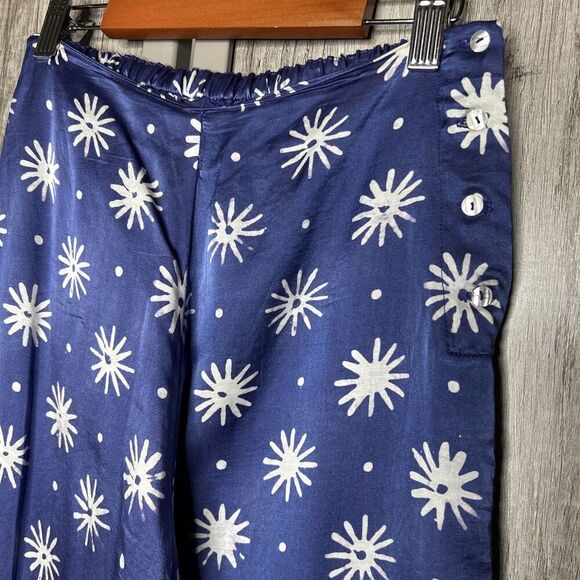 Cloe Cassandro Palazzo Wide Leg Pants Satin Silk Cotton Designer Size S - Picture 3 of 8